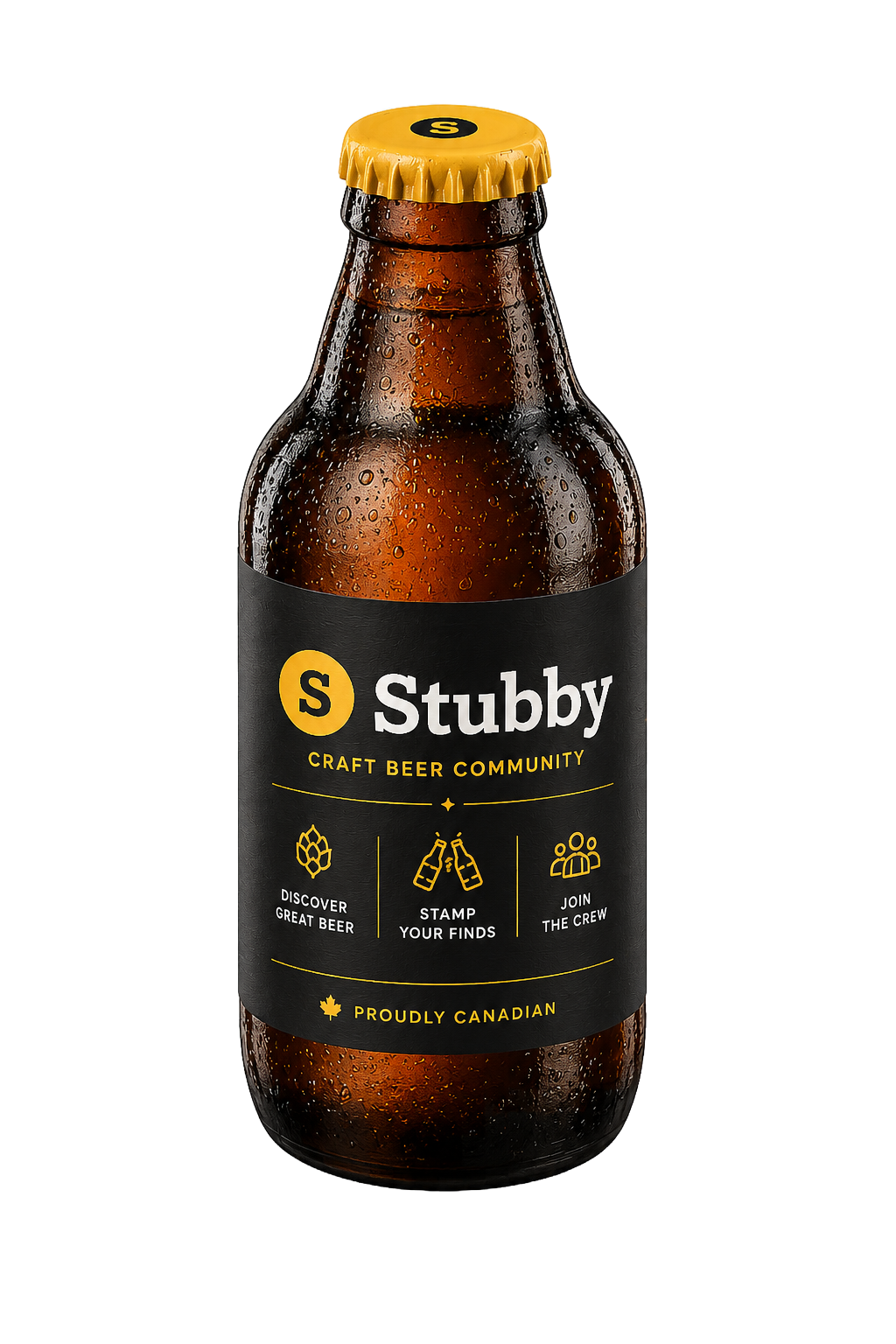 A Stubby craft-beer bottle